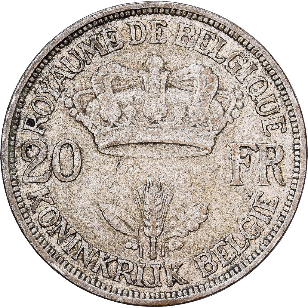 Belgium, Leopold III, 20 Francs, 20 Frank, 1934, Brussels, Silver, EF(40-45)