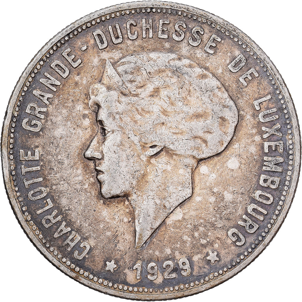 Luxemburgo, Charlotte, 10 Francs, 1929, Plata, MBC, KM:39