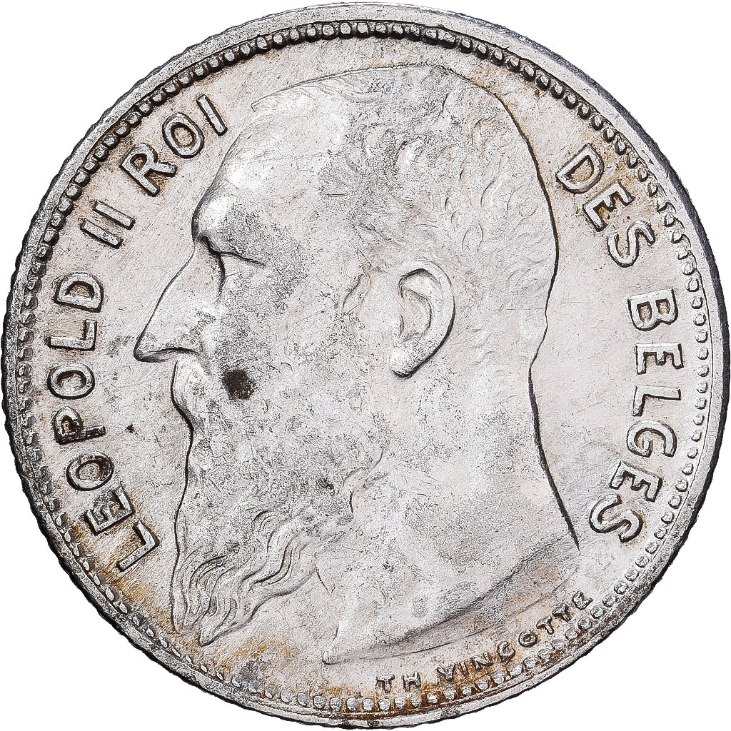 België, Leopold II, Franc, 1904, Brussels, Zilver, ZF+, KM:56.1