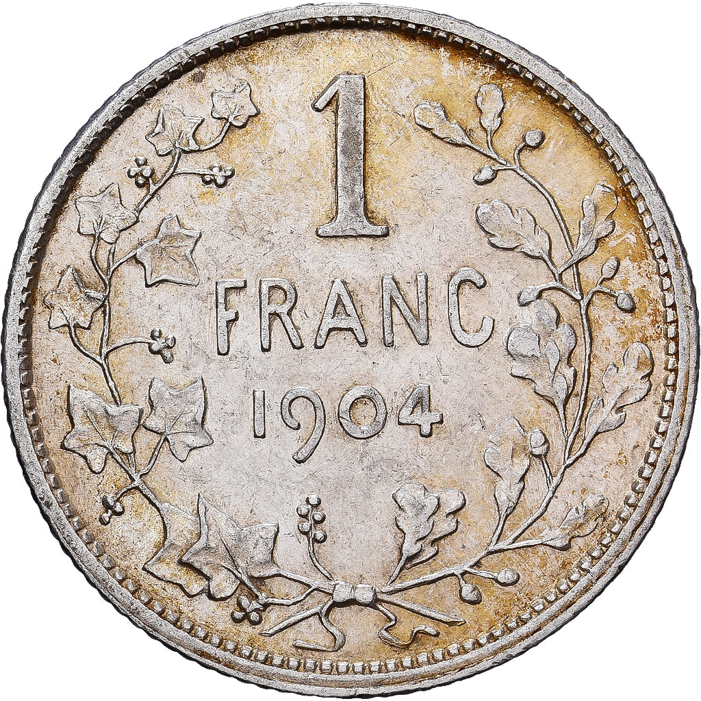 België, Leopold II, Franc, 1904, Brussels, Zilver, ZF+, KM:56.1