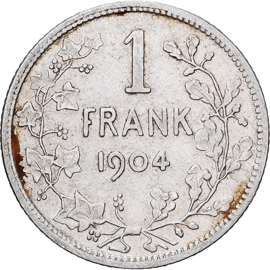 Belgio, Leopold II, Franc, 1904, Brussels, Argento, BB, KM:57.1