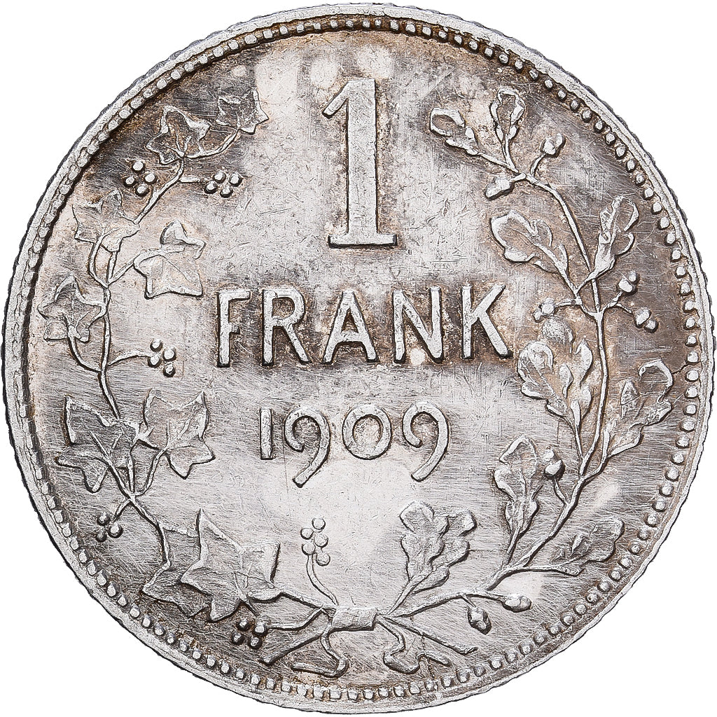 Belgio, Leopold II, Franc, 1909, Brussels, Argento, SPL-, KM:57.1