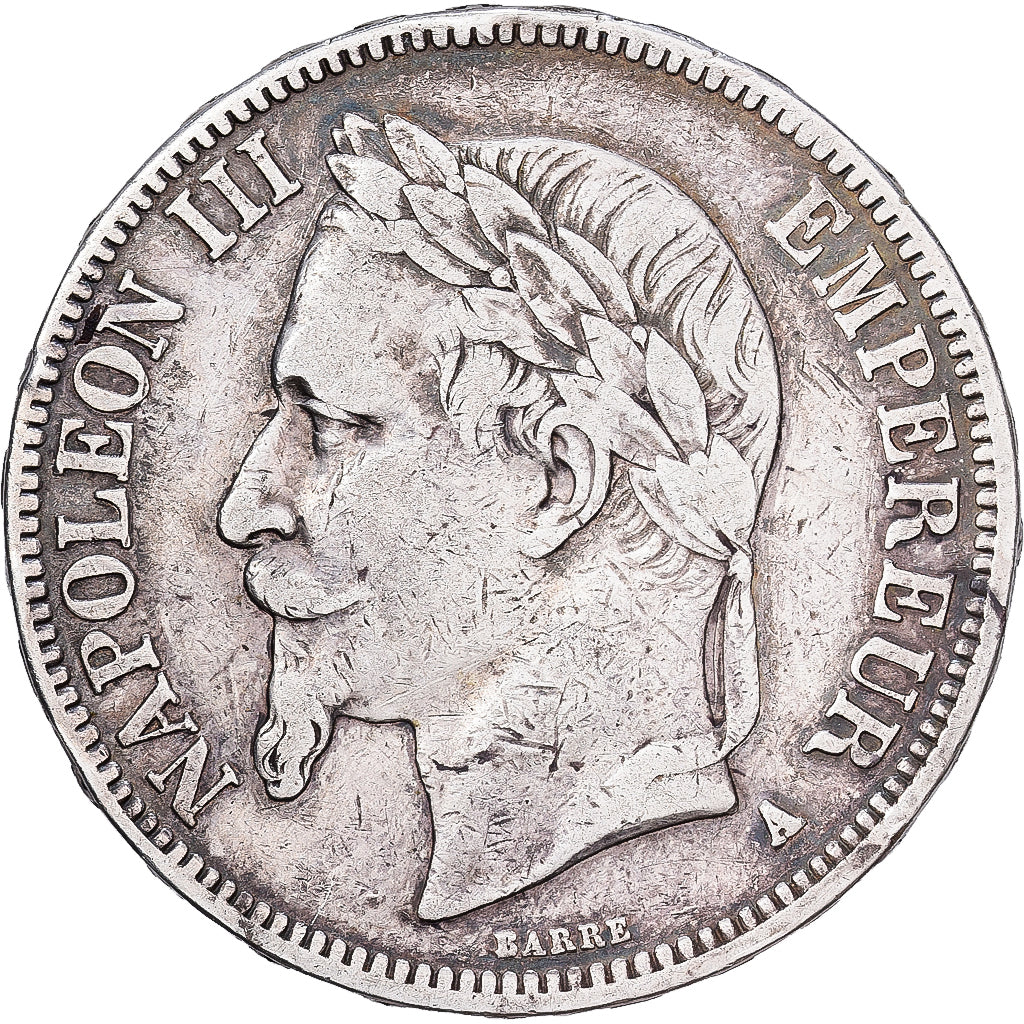 France, Napoléon III, 5 Francs, 1867, Paris, Argent, TB+, Gadoury:739, KM:799.1
