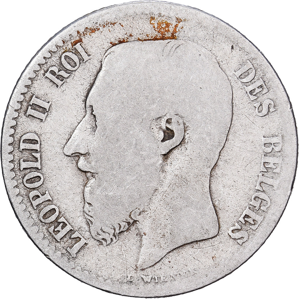 Belgium, Leopold II, Franc, 1869, Brussels, Silver, VG(8-10), KM:28.1