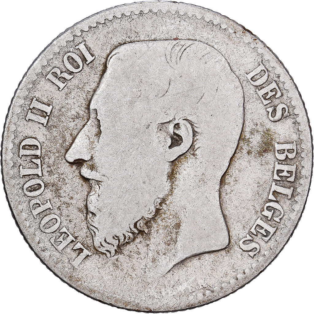 Belgium, Leopold II, Franc, 1867, Brussels, Silver, F(12-15), KM:28.1
