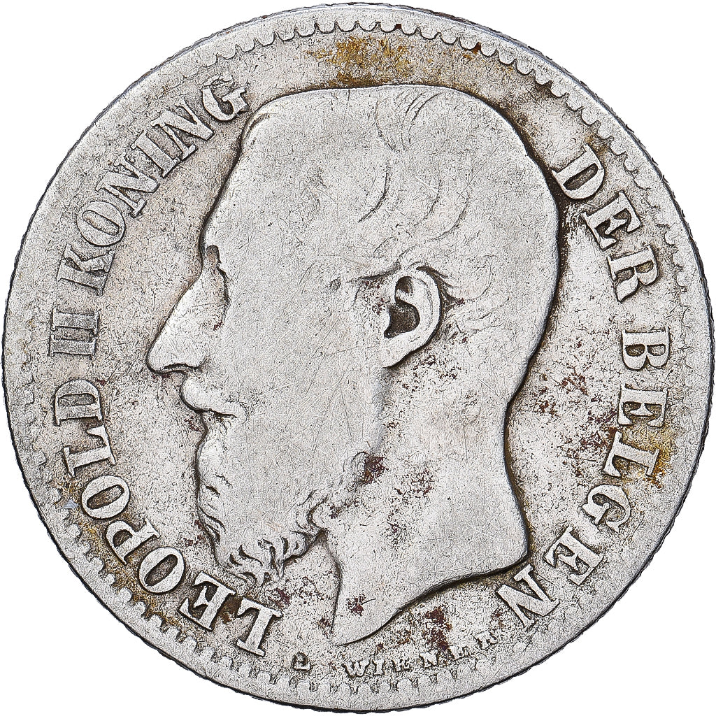 Bélgica, Leopold II, Franc, 1887, Brussels, Plata, BC, KM:29.1