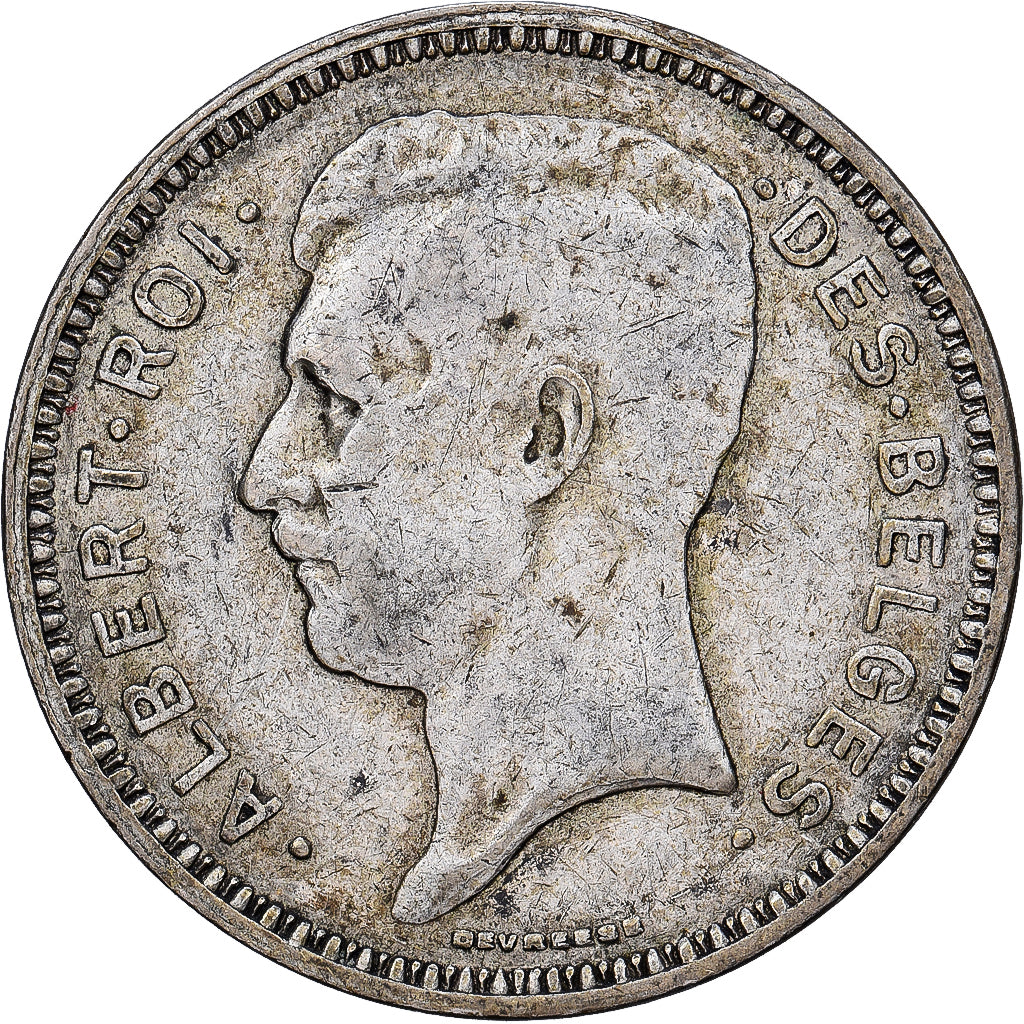 Belgium, Albert I, 20 Francs, 20 Frank, 1934, Brussels, Tranche A, Silver