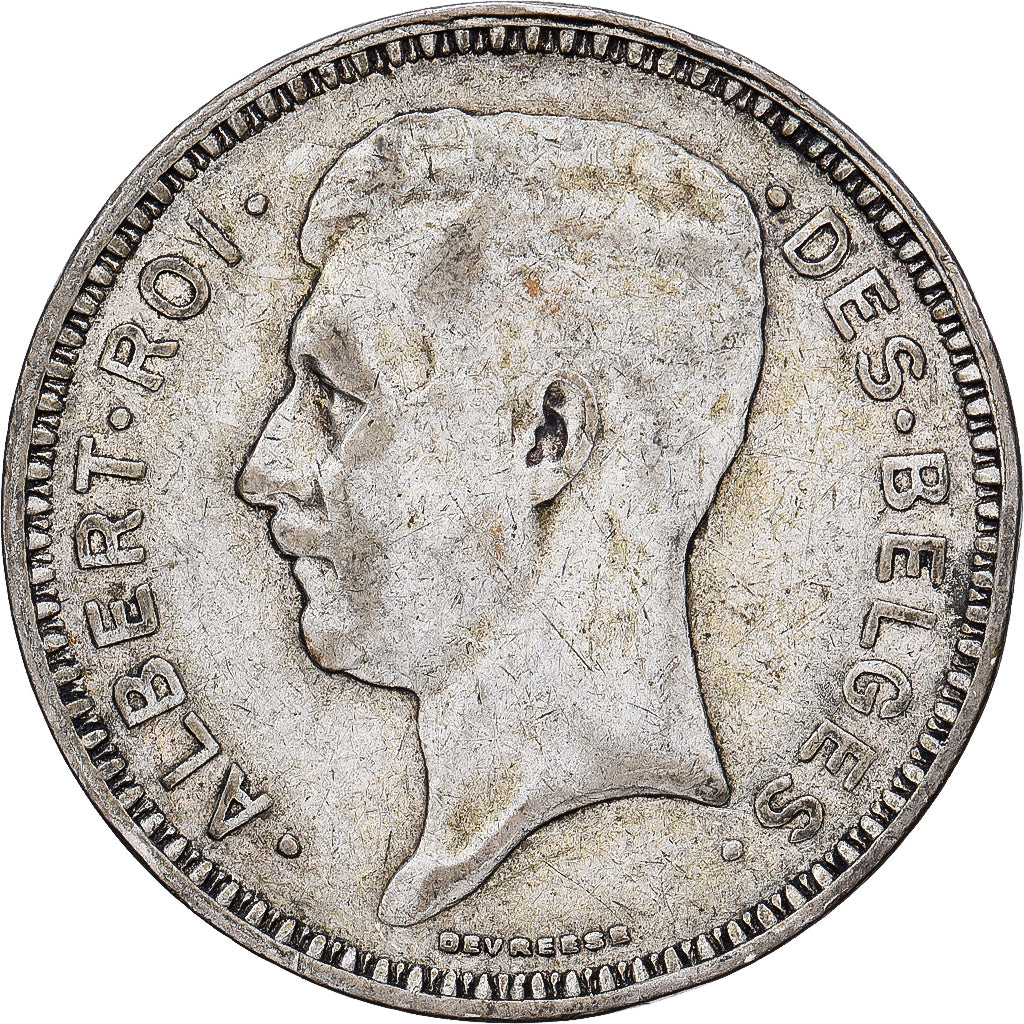 Belgium, Albert I, 20 Francs, 20 Frank, 1934, Brussels, Tranche B, Silver