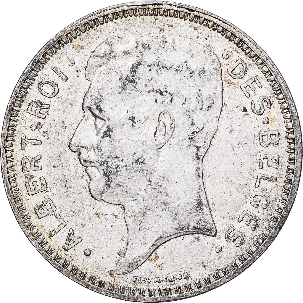 Belgium, Albert I, 20 Francs, 20 Frank, 1934, Brussels, Tranche A, Silver