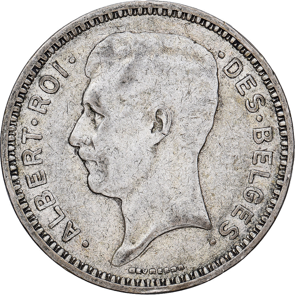 Belgium, Albert I, 20 Francs, 20 Frank, 1934, Brussels, Tranche B, Silver