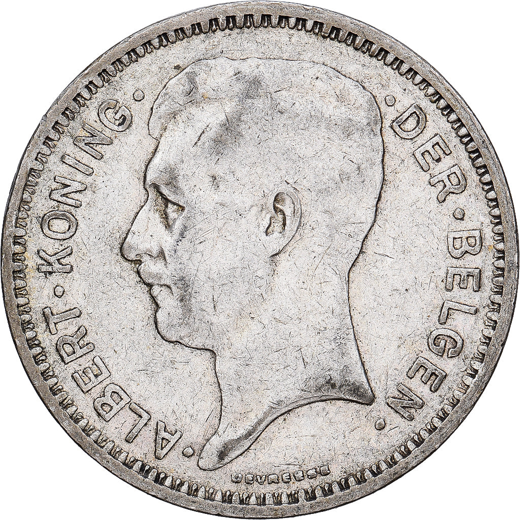 Belgique, Albert I, 20 Francs, 20 Frank, 1934, Bruxelles, Tranche A, Argent