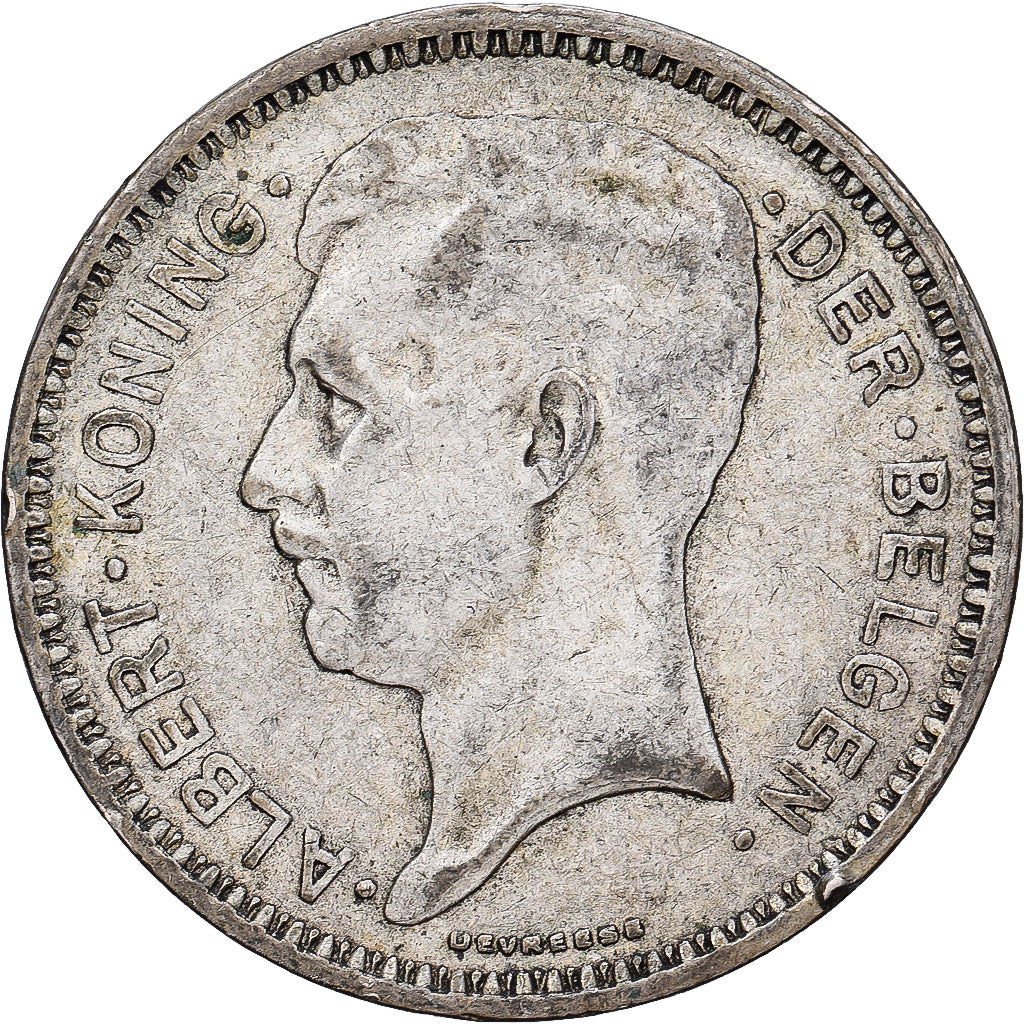 Bélgica, Albert I, 20 Francs, 20 Frank, 1934, Brussels, Tranche A, Plata, BC+
