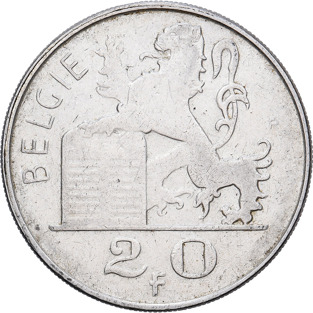 Bélgica, Baudouin I, 20 Francs, 20 Frank, 1953, Brussels, Plata, MBC+, KM:141.1