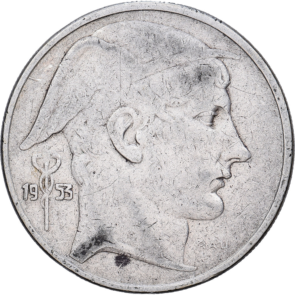 Bélgica, Baudouin I, 20 Francs, 20 Frank, 1953, Brussels, Plata, MBC, KM:141.1