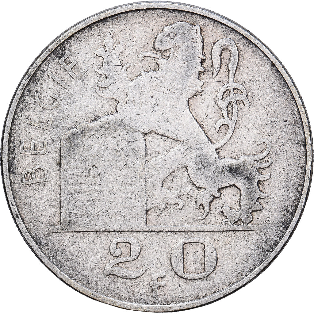 Bélgica, Baudouin I, 20 Francs, 20 Frank, 1953, Brussels, Plata, MBC, KM:141.1