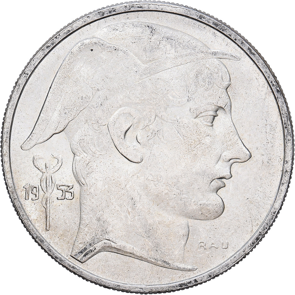 Bélgica, Baudouin I, 20 Francs, 20 Frank, 1953, Brussels, Prata, AU(55-58)