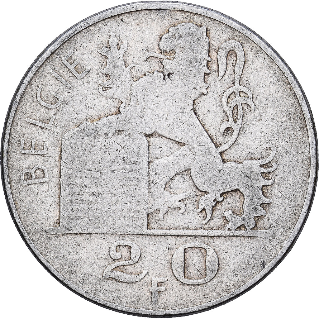 Belgium, Régence Prince Charles, 20 Francs, 20 Frank, 1951, Brussels, Silver
