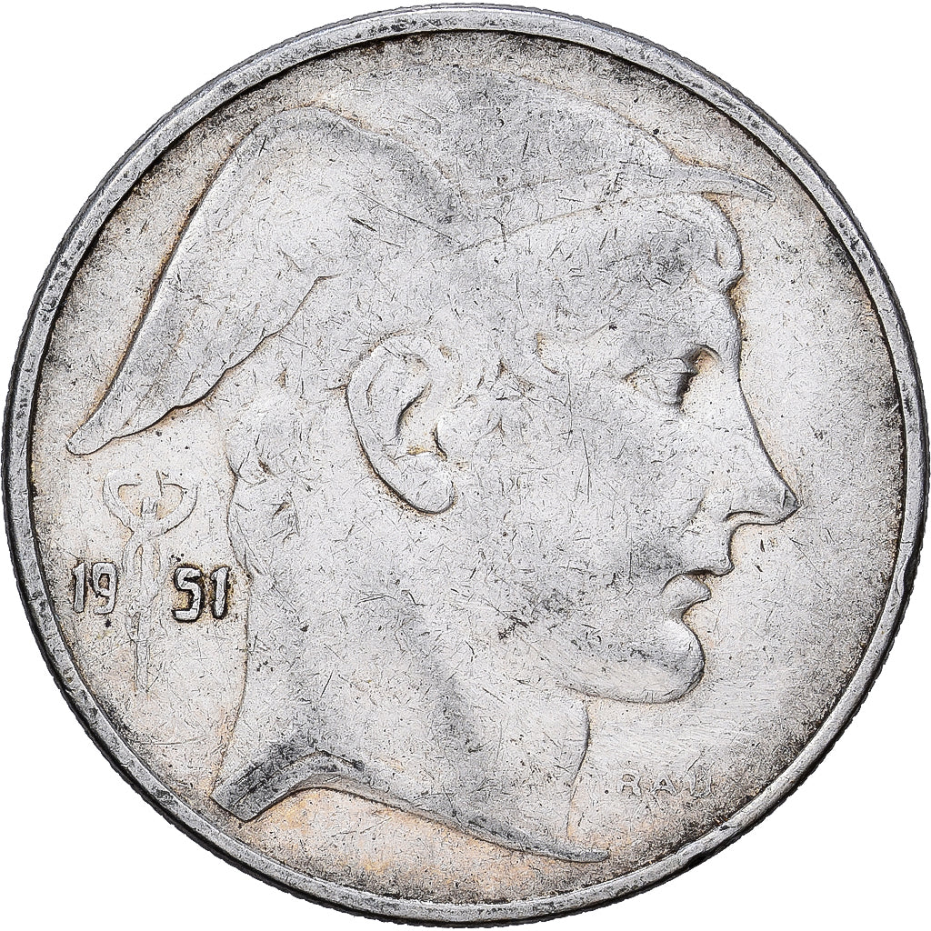 Belgia, Régence Prince Charles, 20 Francs, 20 Frank, 1951, Brussels, Srebro