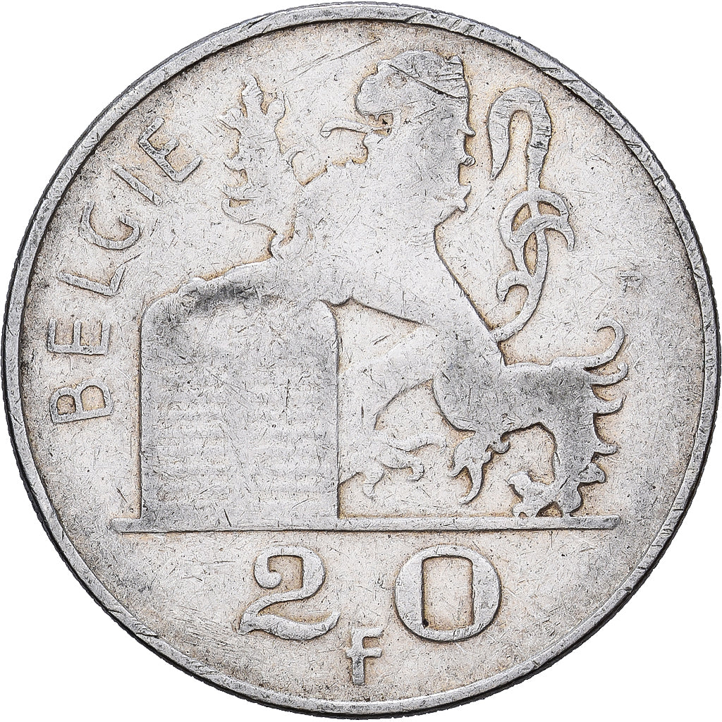 Belgia, Régence Prince Charles, 20 Francs, 20 Frank, 1951, Brussels, Srebro