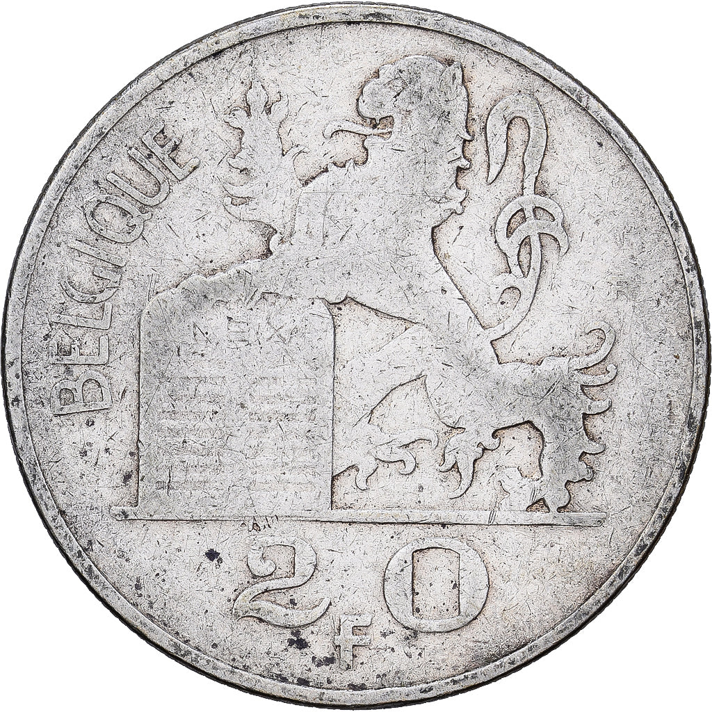 Belgio, Régence Prince Charles, 20 Francs, 20 Frank, 1949, Brussels, Argento