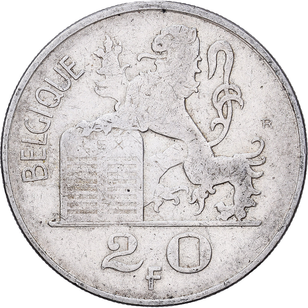 Belgien, Régence Prince Charles, 20 Francs, 20 Frank, 1950, Brussels, Silber