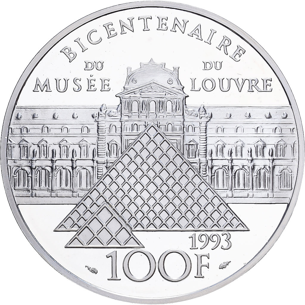 France, 100 Francs, La Victoire de Samothrace, 1993, Paris, Proof, Silver
