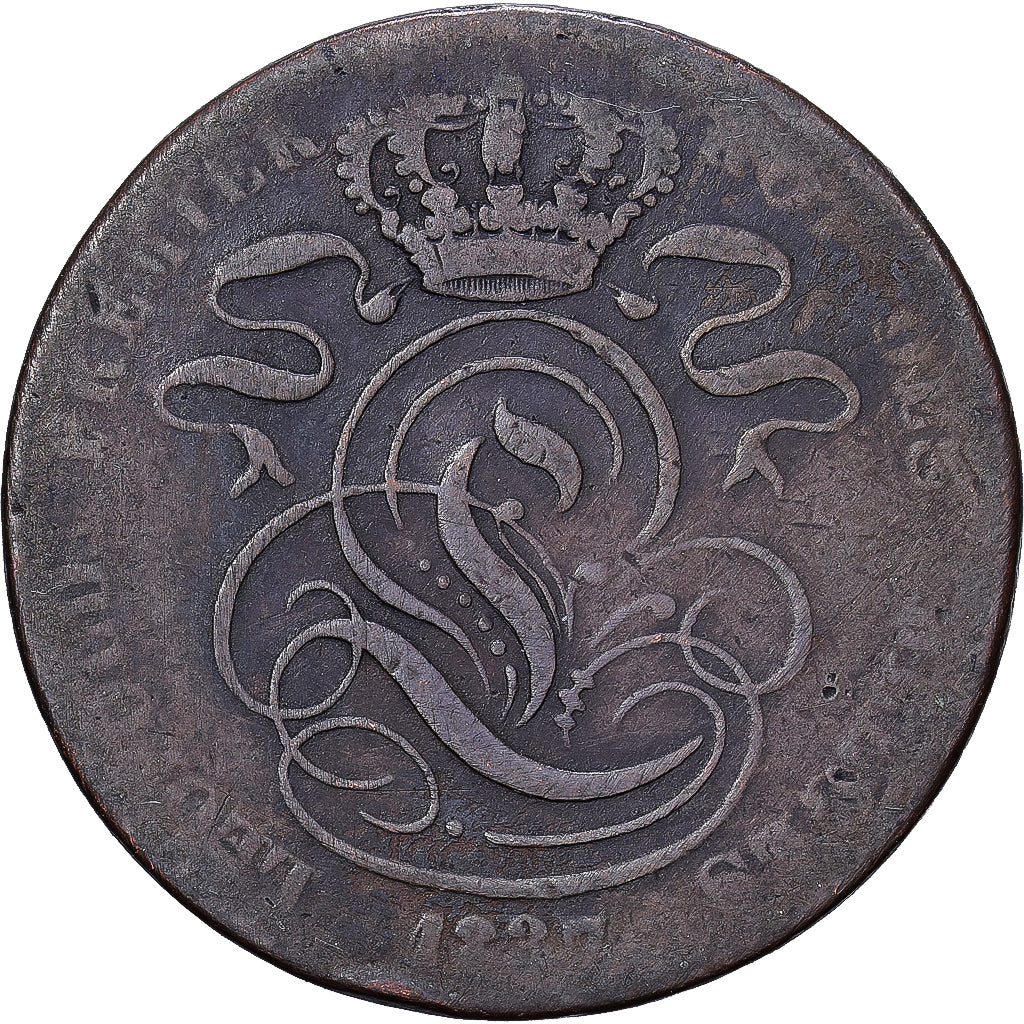 Belgium, Leopold I, 5 Centimes, 1837, Brussels, Copper, F(12-15), KM:5.1