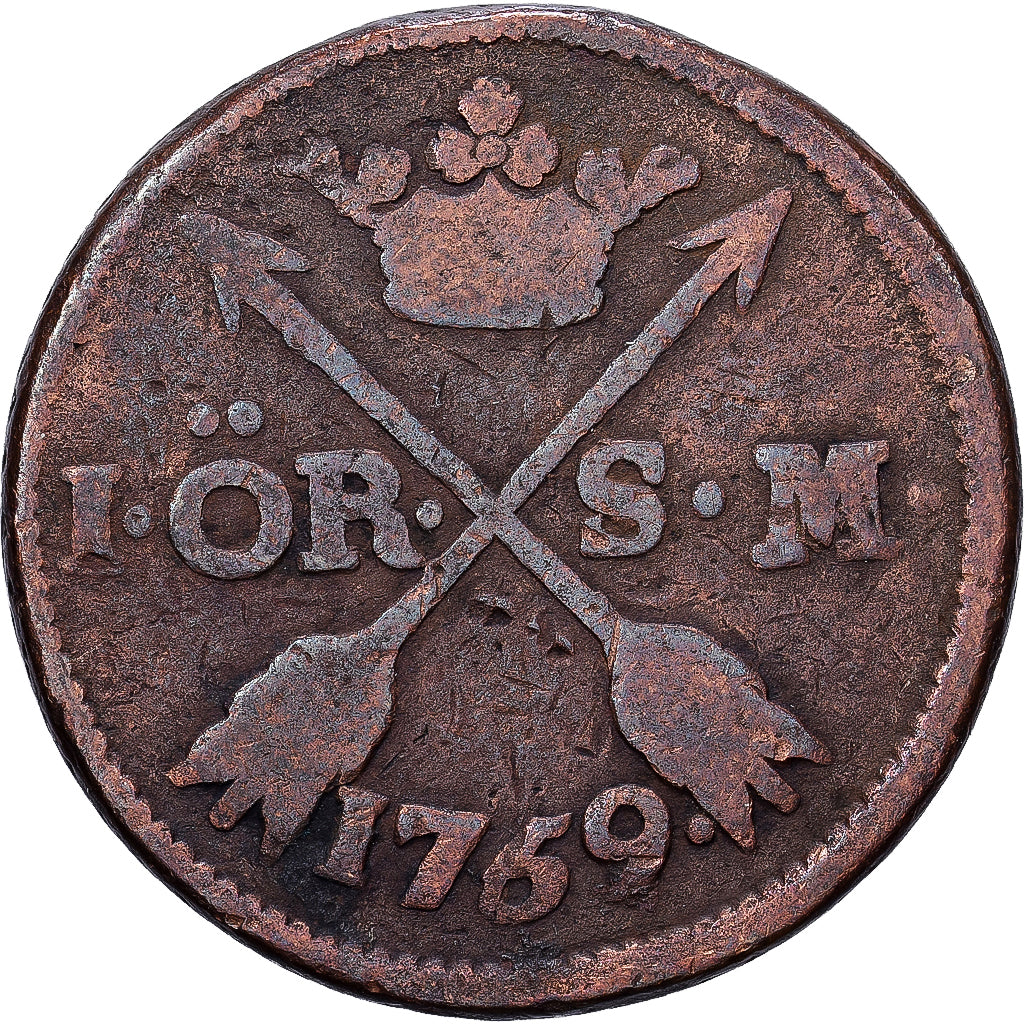 Schweden, Adolf Frederick, Ore, S.M., 1769, Kupfer, SGE+, KM:460