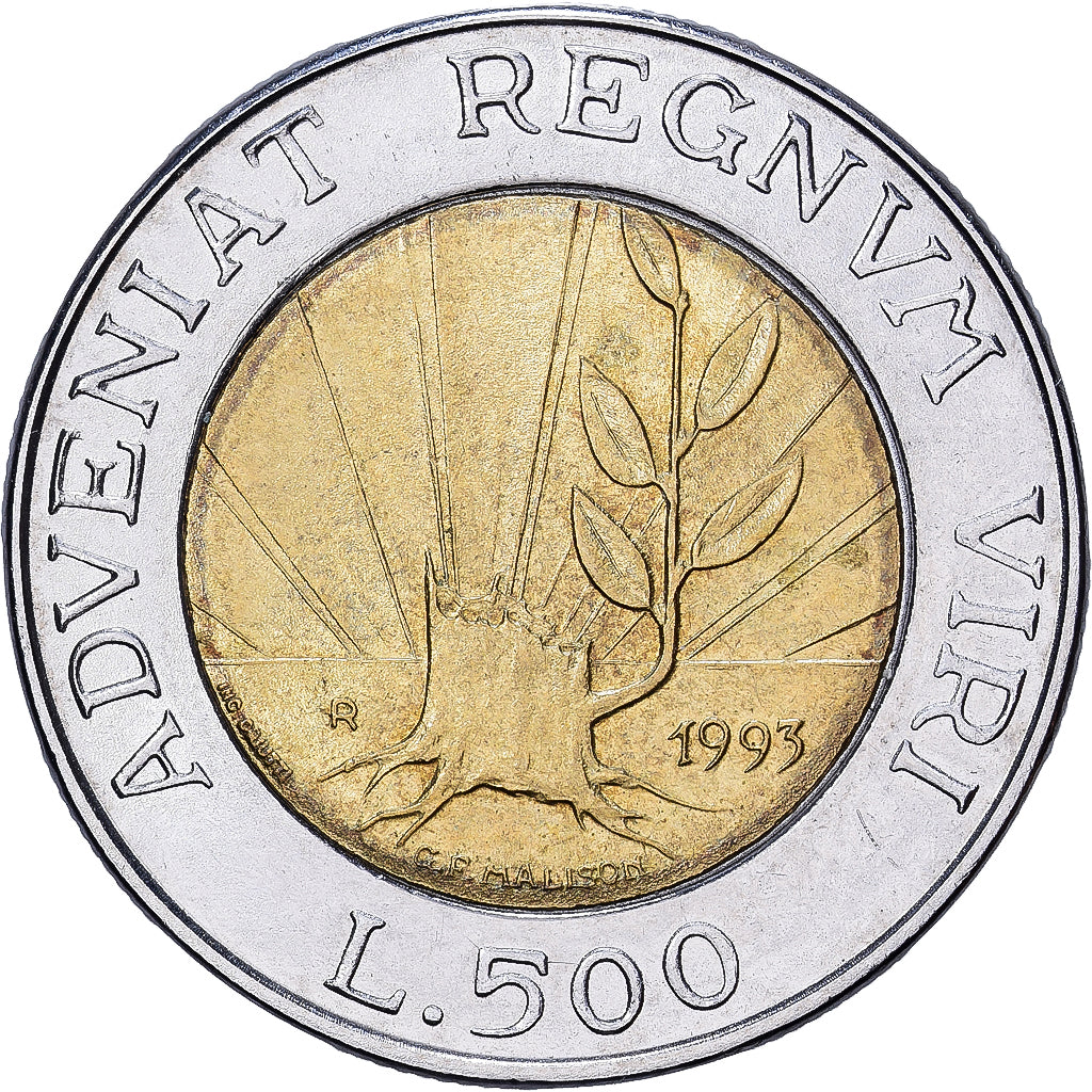 San Marino, 500 Lire, 1993, Rome, Bi-metallico, SPL-, KM:301