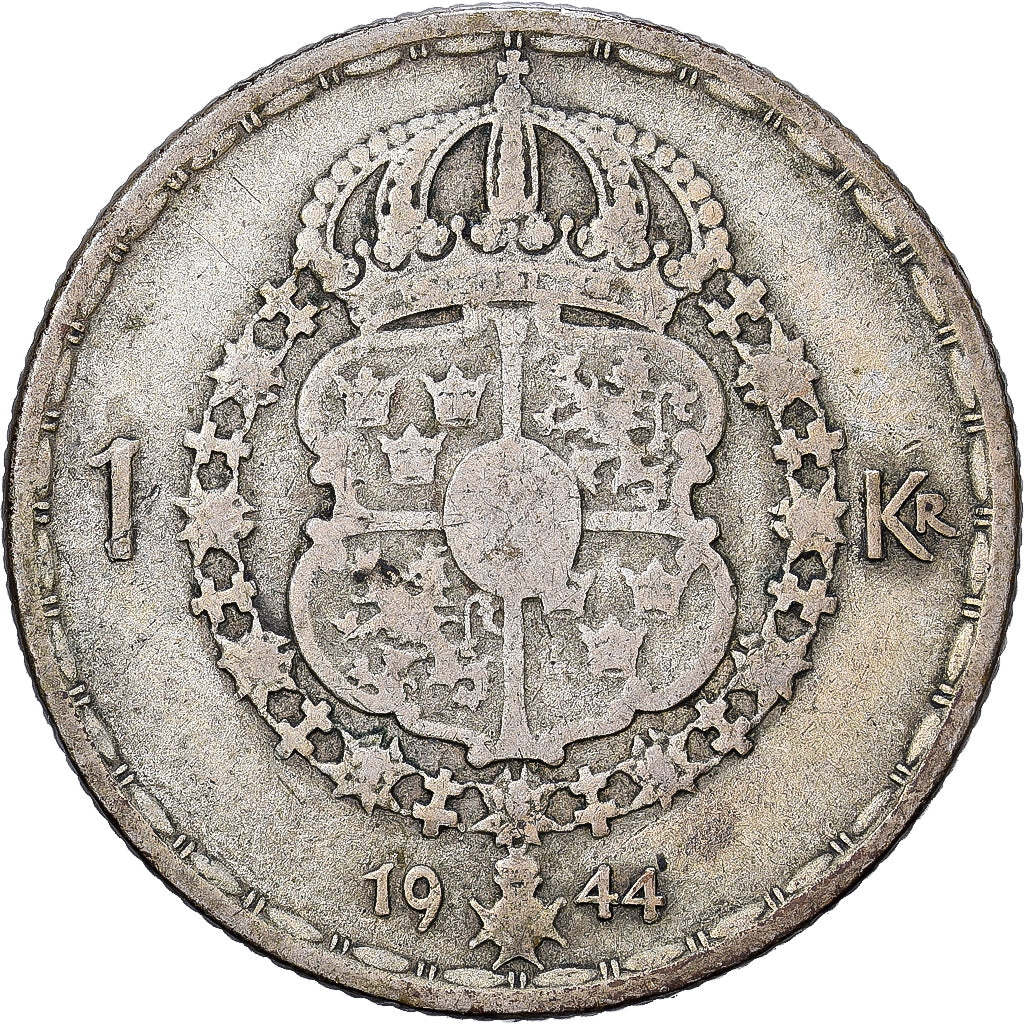 Schweden, Gustaf V, Krona, 1944, Silber, S+, KM:814