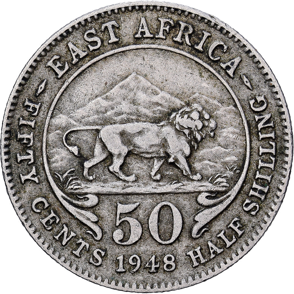 British East Africa, George VI, 50 Cents, 1948, Kupfer-Nickel, S+, KM:30