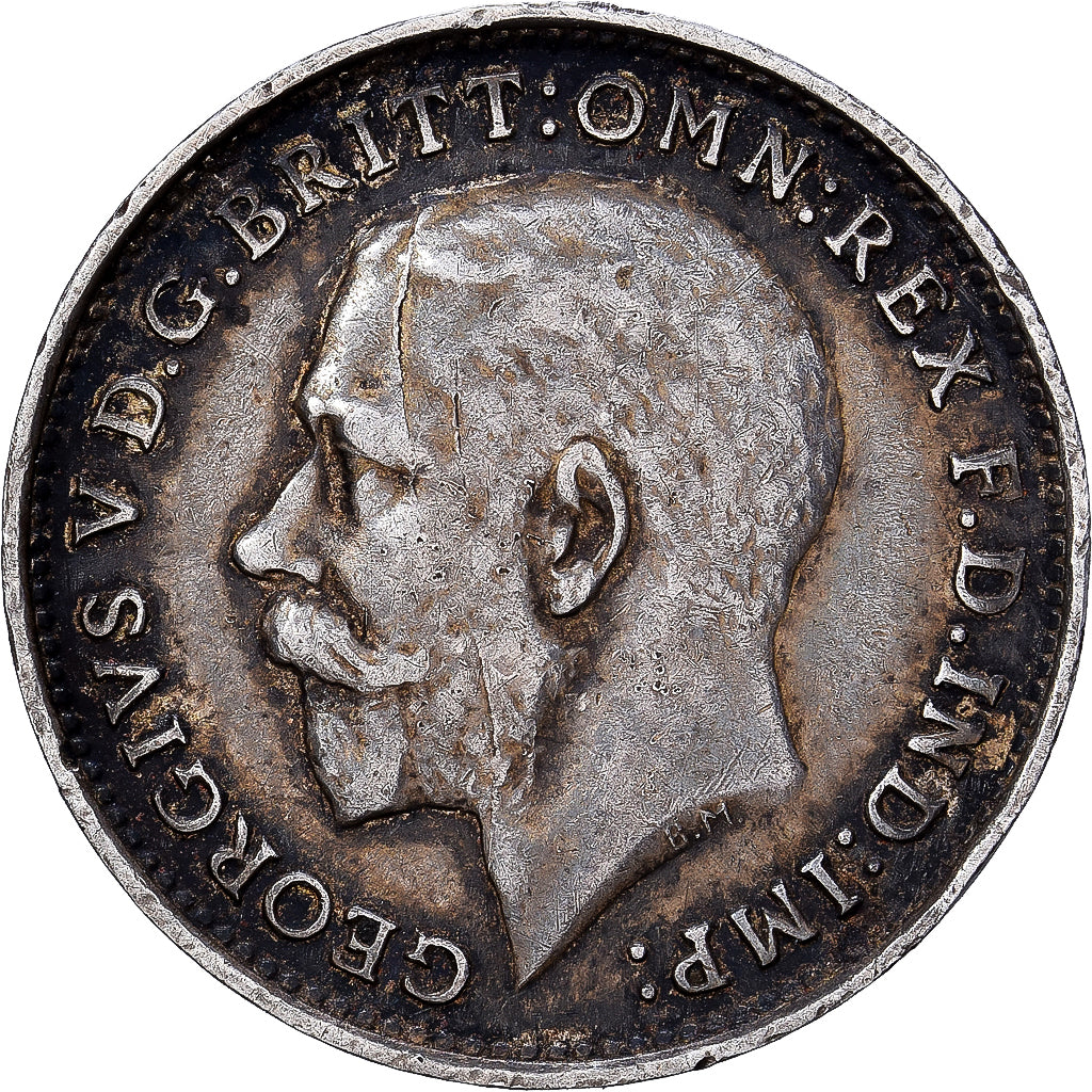Great Britain, George V, 3 Pence, 1918, Silver, EF(40-45), KM:813