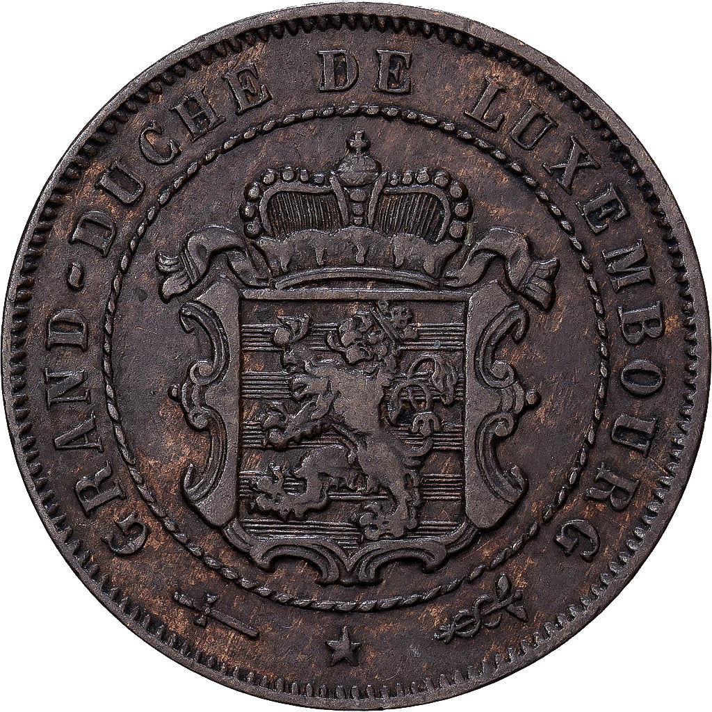 Luxembourg, William III, 2-1/2 Centimes, 1854, Utrecht, Bronze, EF(40-45), KM:21