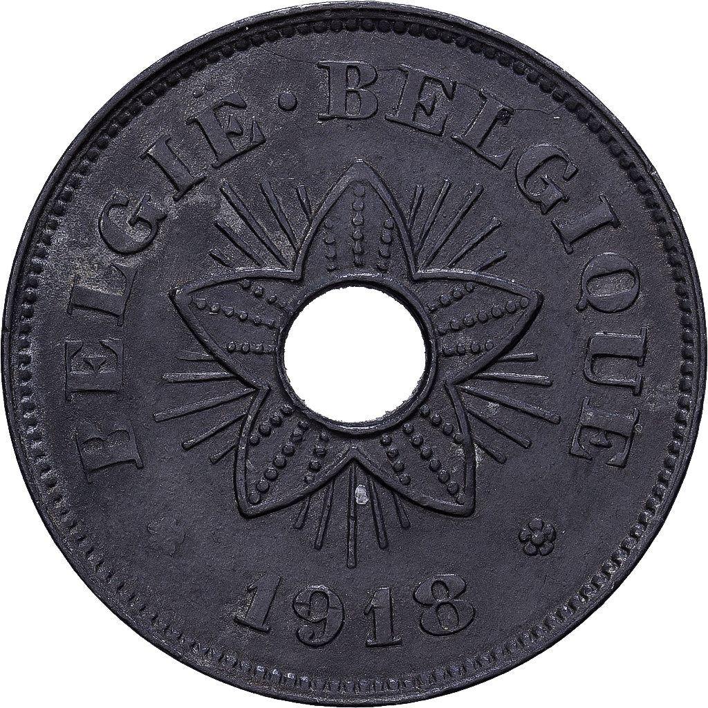 Belgium, Albert I, 50 Centimes, 1918, Brussels, Zinc, AU(50-53), KM:83