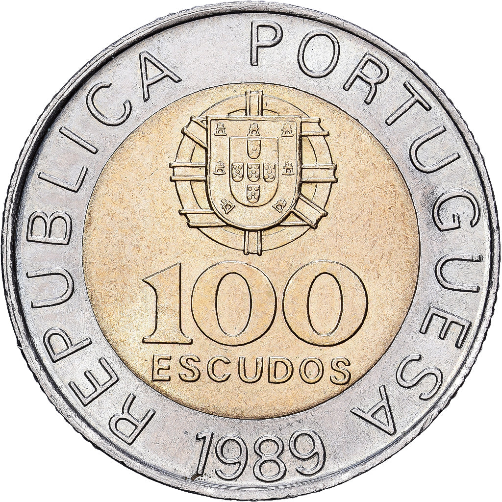 Portugal, 100 Escudos, 1989, Bi-Metallic, VZ, KM:645.1