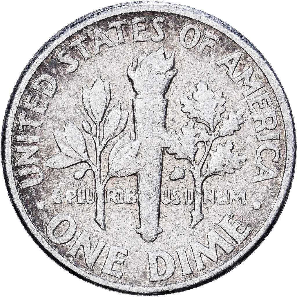 United States, Dime, Roosevelt Dime, 1957, U.S. Mint, Silver, EF(40-45), KM:195