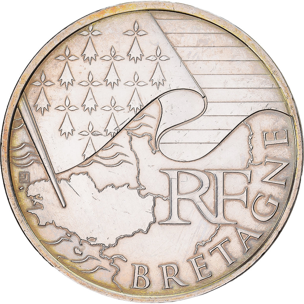 France, 10 Euro, Bretagne, 2010, Monnaie de Paris, Silver, AU(55-58)