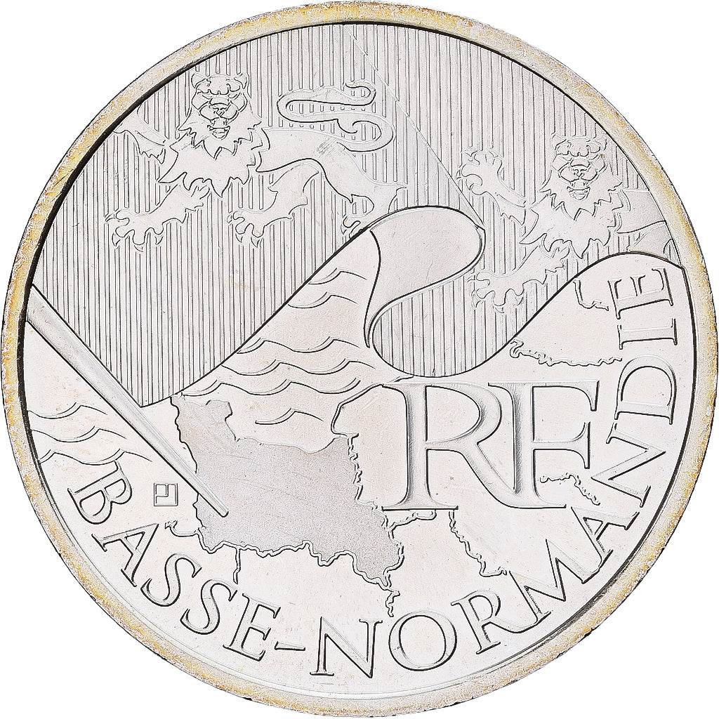Francia, 10 Euro, Basse-Normandie, 2010, Monnaie de Paris, Argento, SPL-