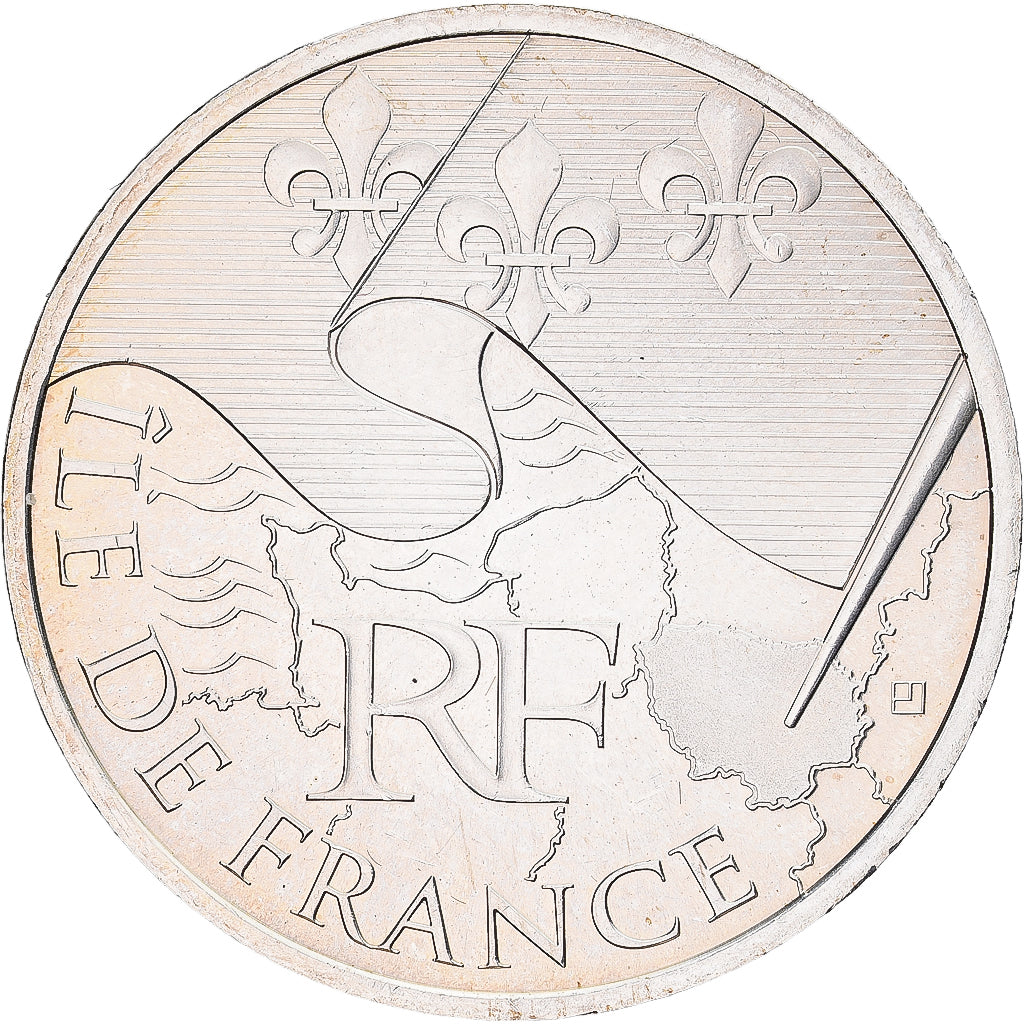 France, 10 Euro, Ile De France, 2010, Monnaie de Paris, Silver, EF(40-45)