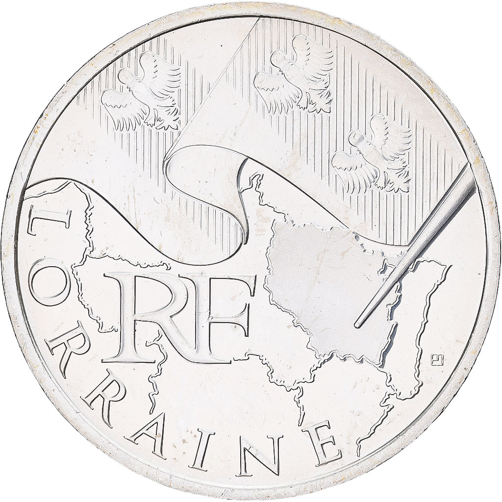 France, 10 Euro, Lorraine, 2010, Monnaie de Paris, Silver, AU(55-58)