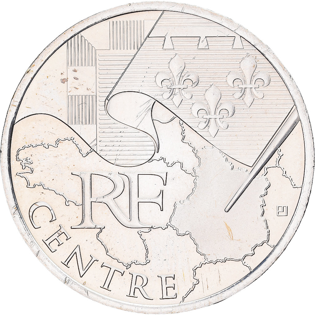 France, 10 Euro, Centre, 2010, Monnaie de Paris, Silver, AU(55-58)