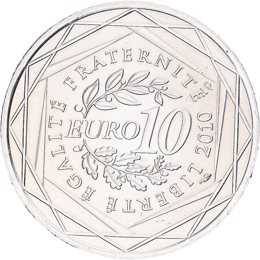 France, 10 Euro, Centre, 2010, Monnaie de Paris, Silver, AU(55-58)