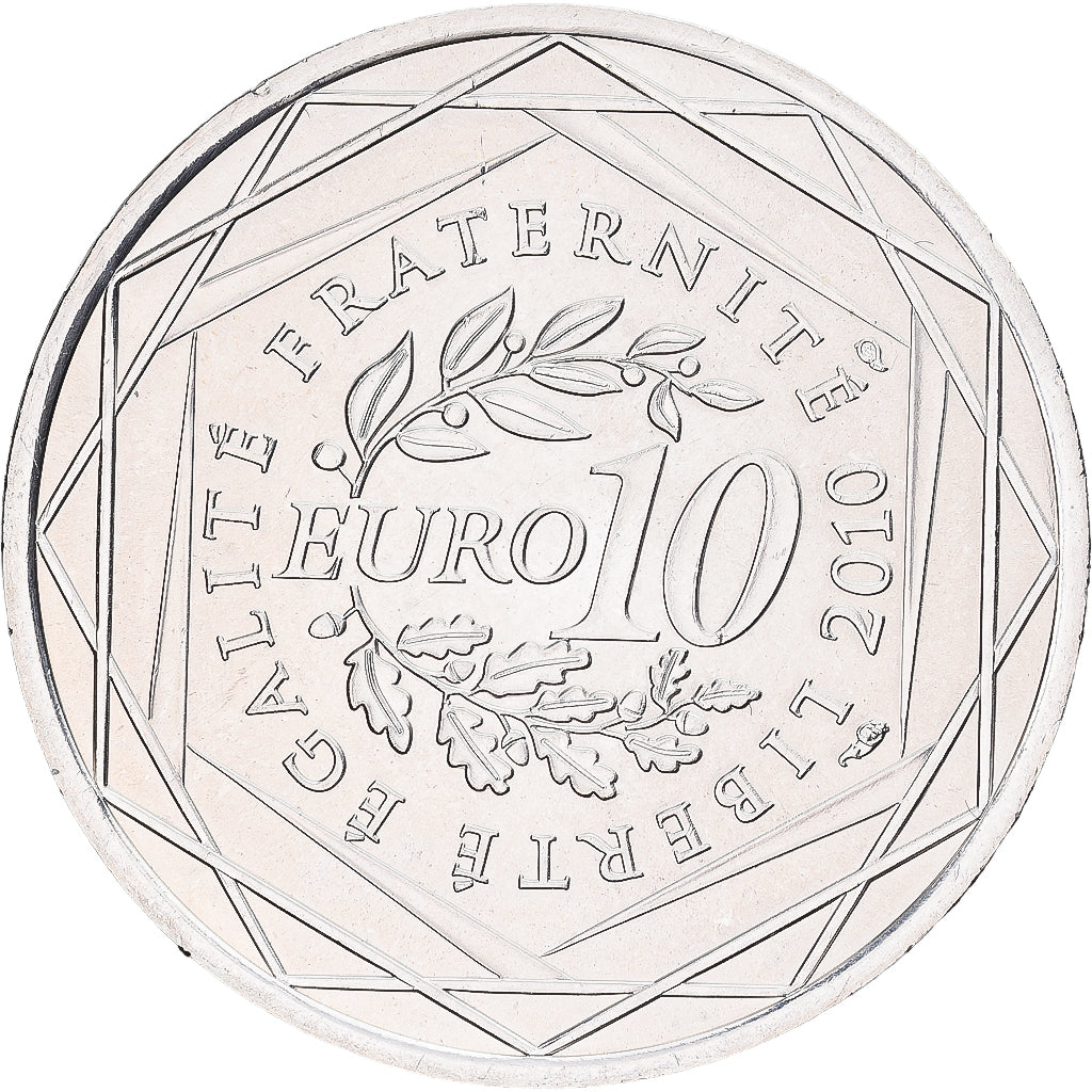 France, 10 Euro, Bourgogne, 2010, Monnaie de Paris, Silver, AU(55-58)