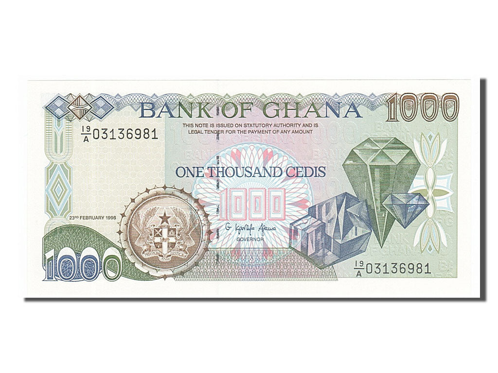 Billet, Ghana, 1000 Cedis, 1996, 1996-02-23, NEUF