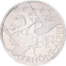 Francia, 10 Euro, Rhône-Alpes, 2010, Monnaie de Paris, Plata, EBC
