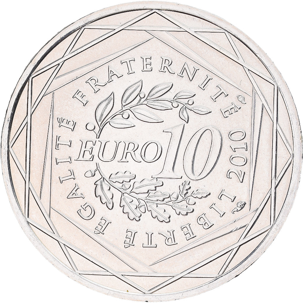 Francia, 10 Euro, Rhône-Alpes, 2010, Monnaie de Paris, Plata, EBC