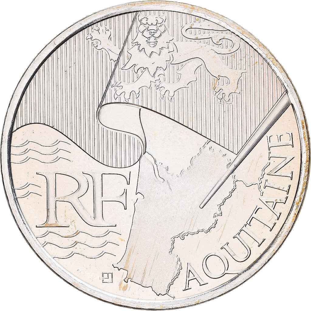 Frankreich, 10 Euro, Aquitaine, 2010, Monnaie de Paris, Silber, VZ