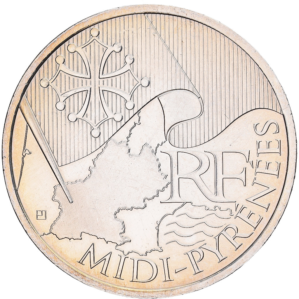 Francia, 10 Euro, Midi-Pyrénées, 2010, Monnaie de Paris, Plata, EBC