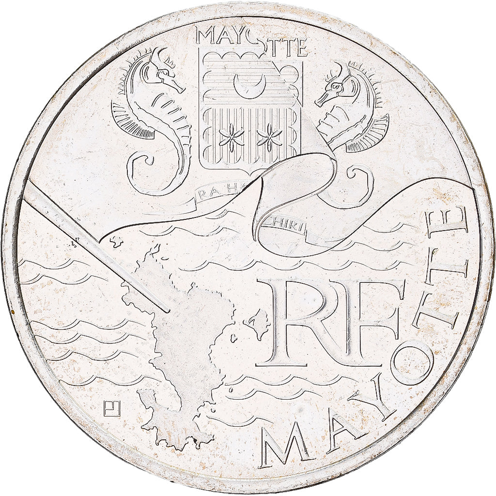 Francja, 10 Euro, Mayotte, 2011, Monnaie de Paris, Srebro, AU(55-58)