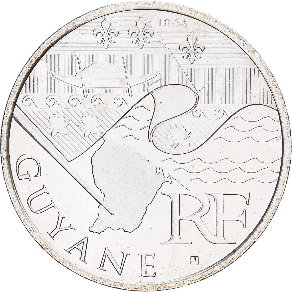 France, 10 Euro, Guyane, 2010, Monnaie de Paris, Silver, AU(55-58)